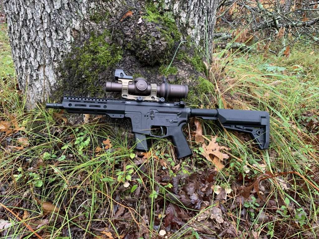 Mitchell Defense pistol caliber carbine with scope